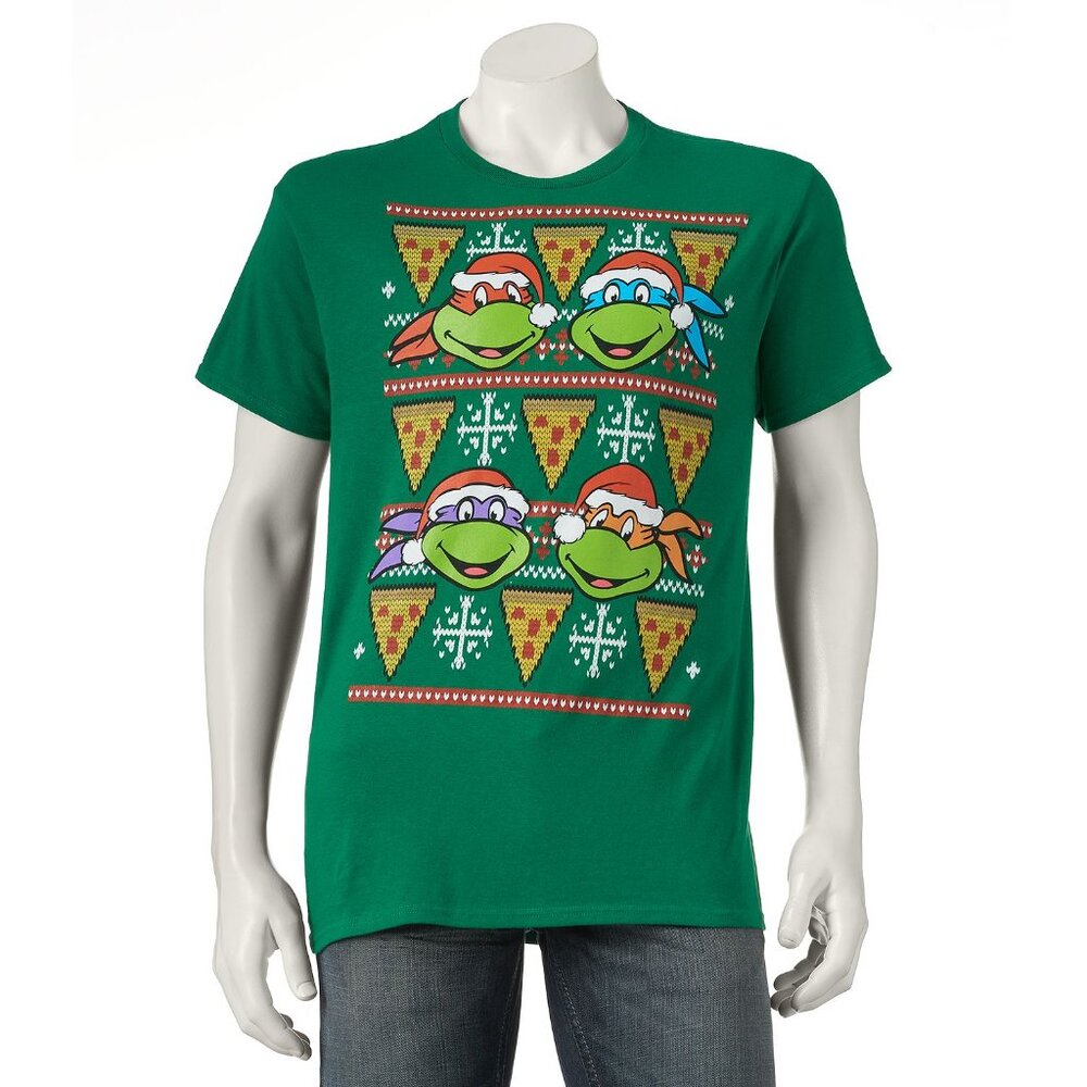 New! Teenage Mutant Ninja Turtles T-Shirt Ugly TMNT Christmas Sweater Design